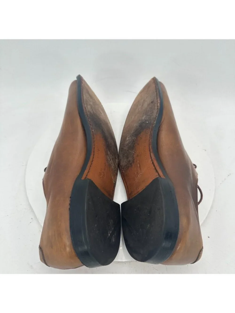 Allen Edmonds Hanover Men Size 12D Brown Leather Whole Cut Oxford Dress Shoes